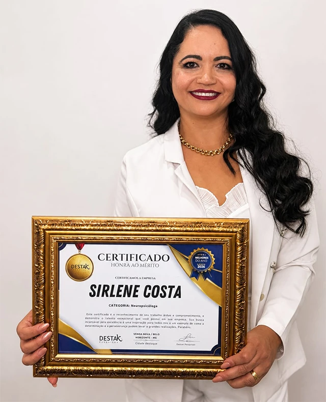 Certificado de Referência em Avaliação Neuropsicológica em Venda Nova - Belo Horizonte - MG